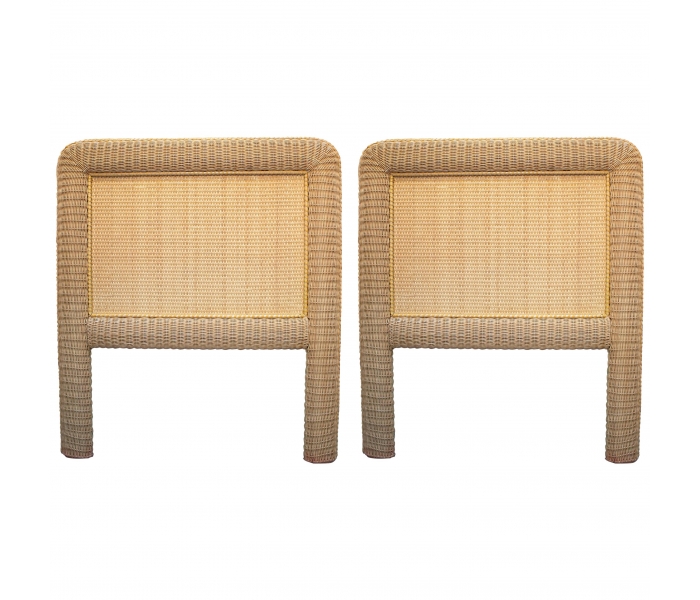 1980s Pair of Spanish Wicker Headboards