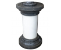 Black Belgian and white Carrara marble pedestal column plinth base