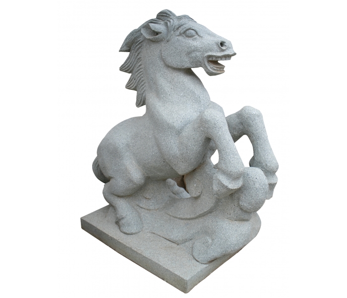 Ferrari horse green granite statue
