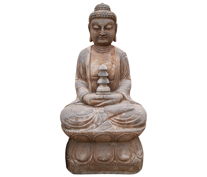 Escultura oriental de buda en piedra...
