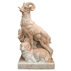 Mountain goat marble statue