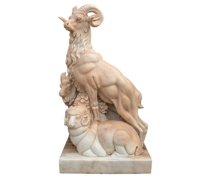 Mountain goat marble statue