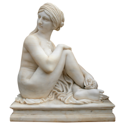 Escultura de mujer sentada...