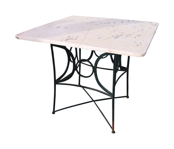 Square marble top garden table with...