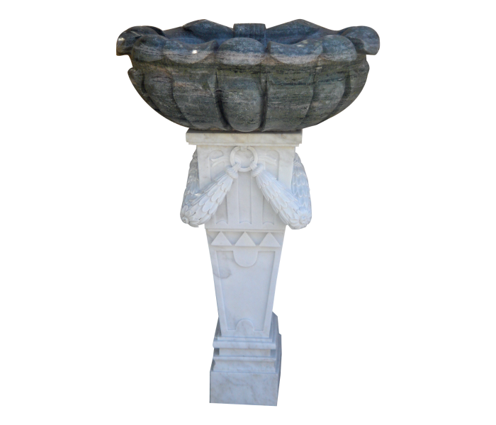 Serpentine green marble 1-tier wall...