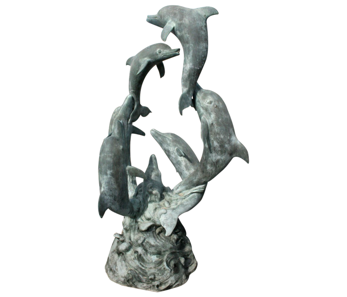 Fuente y escultura de siete delfines...
