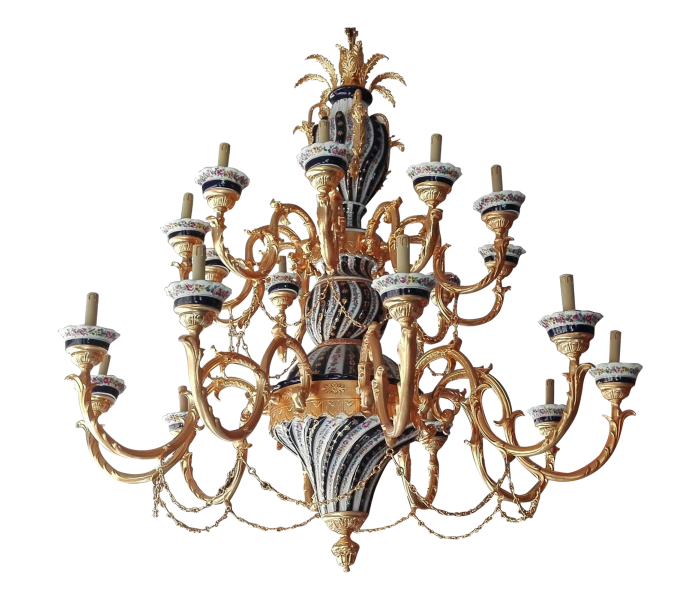 Gran lámpara de porcelana