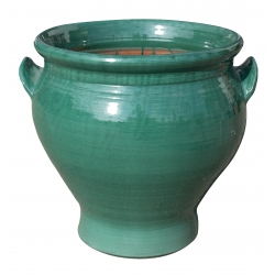 Macetero de cerámica verde