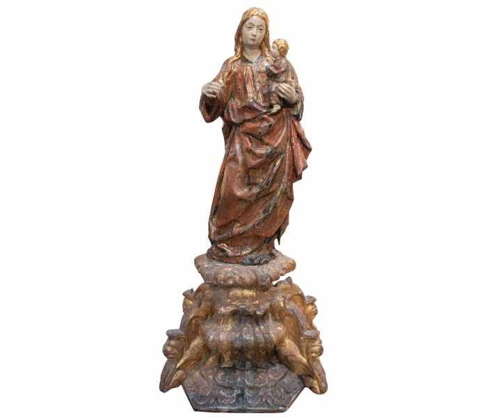 Escultura religiosa pintada de mujer...