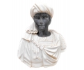 Carrara white and belgium black marble Greco-Roman bust