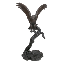 Perched eagle bronze figure...
