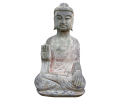 Aged black marble painted sitting Buddha sculpture