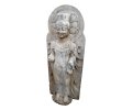 Aged white marble standing Buddha