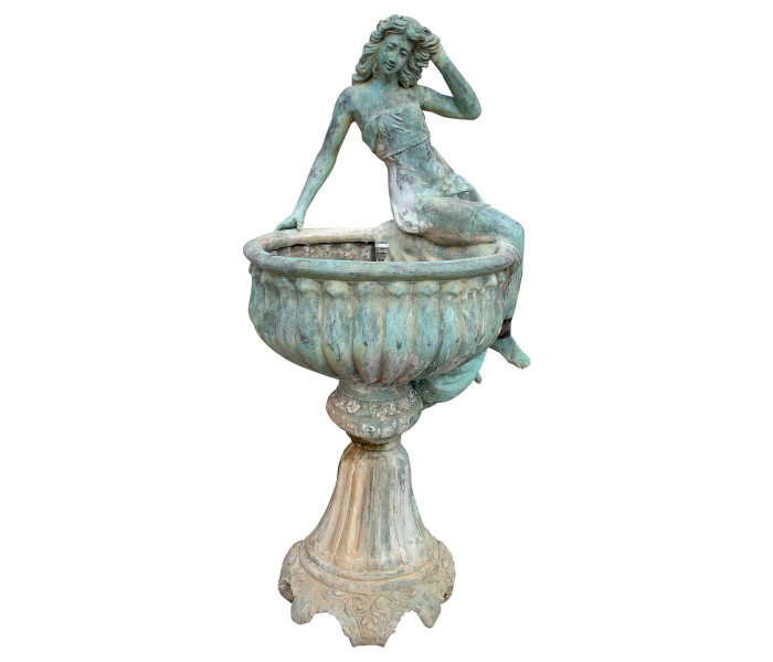 Classical bronze fountain with woman