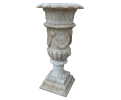 Macael white marble tall garden urn
