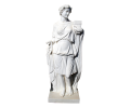 Carrara white marble woman with pan flute sculpture