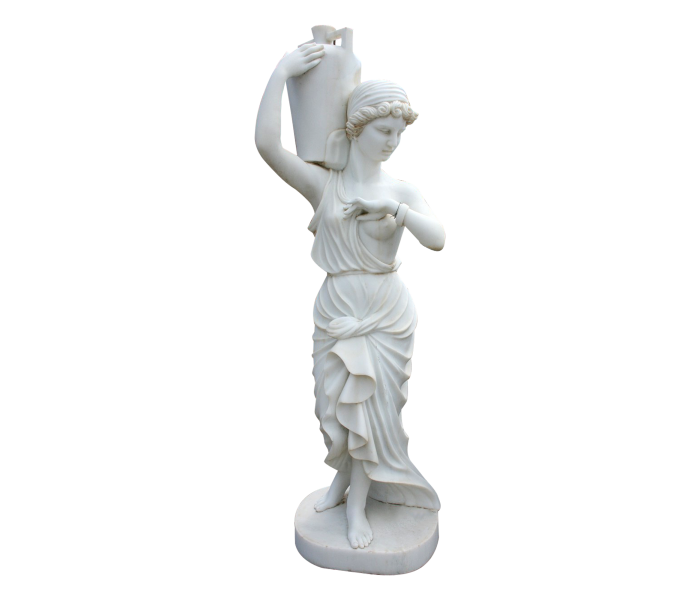 Carrara white marble woman with water...