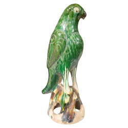 Glazed terracotta parrot...