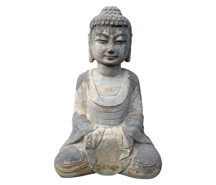 Aged black marble sitting Buddha...