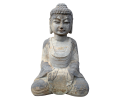 Aged black marble sitting Buddha sculpture