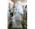 Escultura de la Diana cazadora en mármol blanco tallado a mano