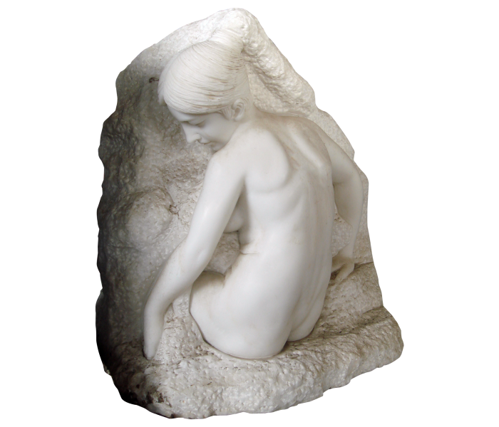 Carrara white marble modern sculpture...