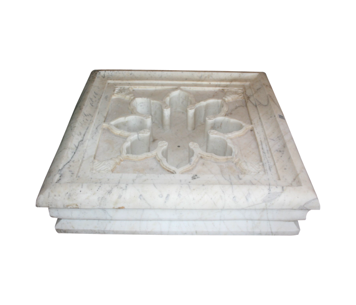 Macael white marble floor fountain