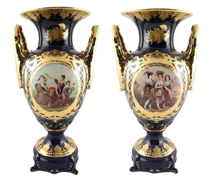 Pair of French style porcelain vases