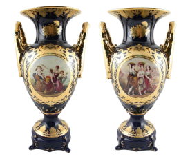 Pair of French style porcelain vases
