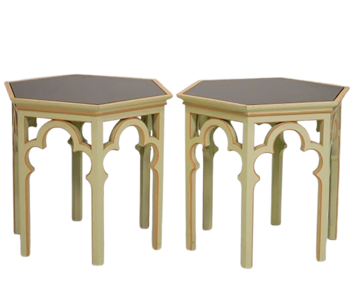 Pair of hexagonal side tables with...