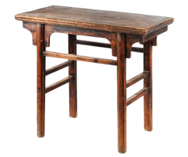 Mesa china de madera con travesaño en la cintura, S.XIX-XX