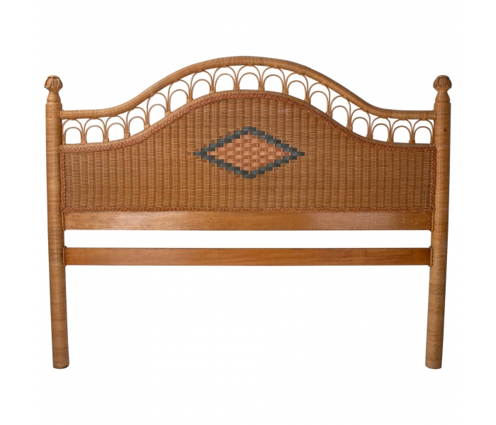 1980s Spanish Handwoven Wicker Double...