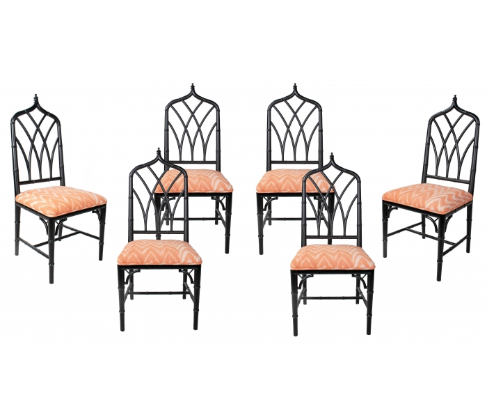 Set de seis sillas de madera lacadas...
