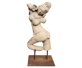 Grey sandstone dancer in the style of Rajasthan's Khajurajo love temples