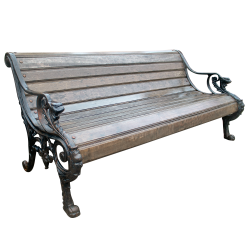 Cast iron bench with wooden...