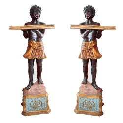 Pair of life-size faux gilt...