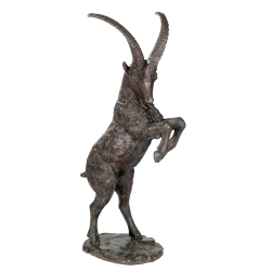 Bronze mountain goat statue