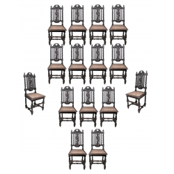 Set de 15 sillas de madera...
