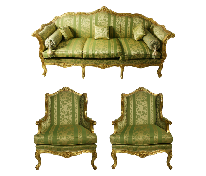 French Baroque Revival giltwood sofa...