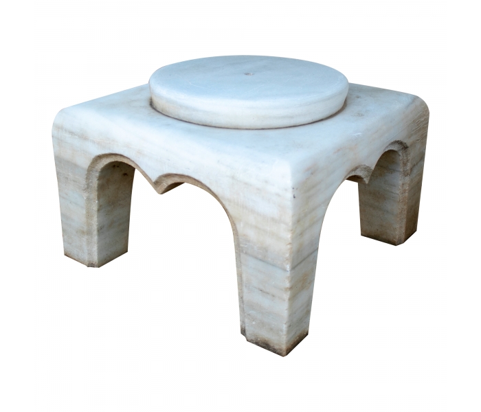 Macael white marble plinth base 