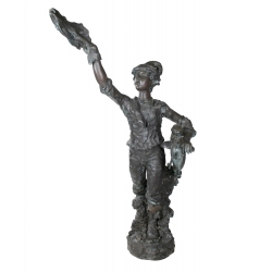 Bronze boy holding fishes...