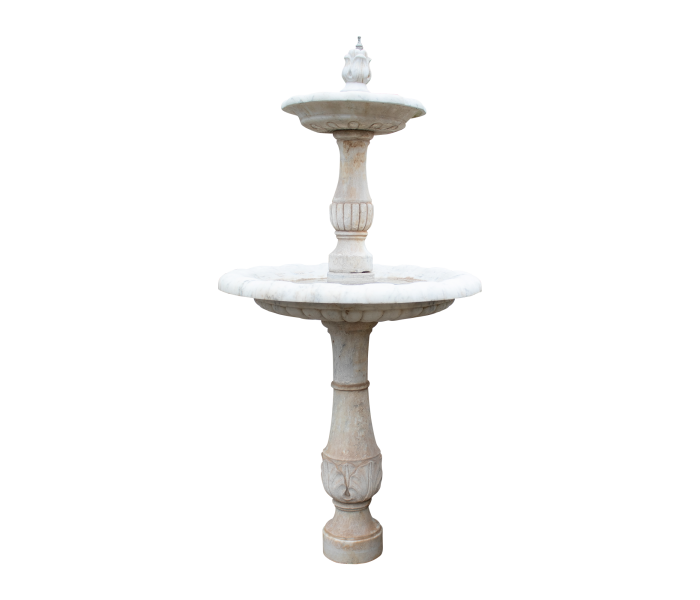 Fuente de mármol de dos platos