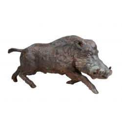 Bronze wild boar statue