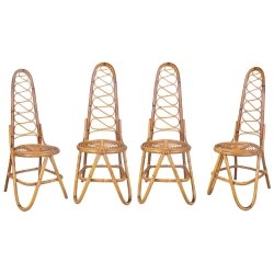 MCM Rattan Chairs by Dirk...