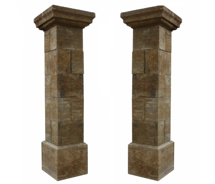 Large pair of aged marble dimension...