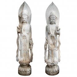 Pair of Chinese Hand Carved...