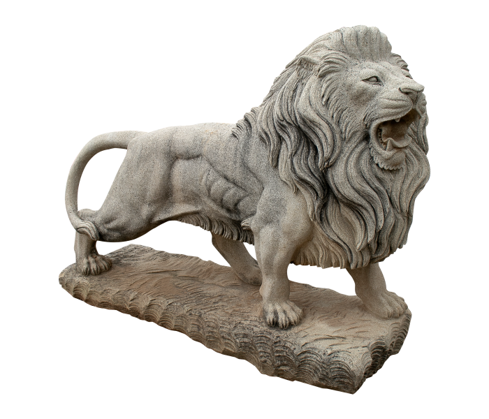 Escultura de león de mármol a tamaño...