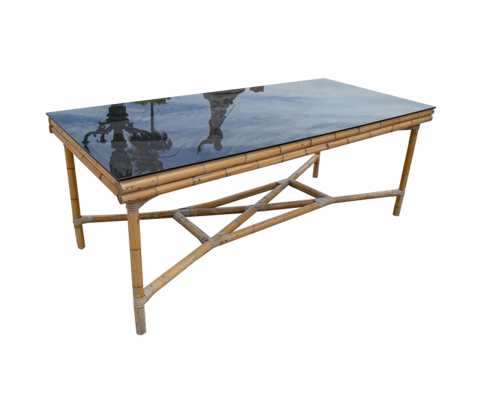 1970s Spanish Bamboo Table with...