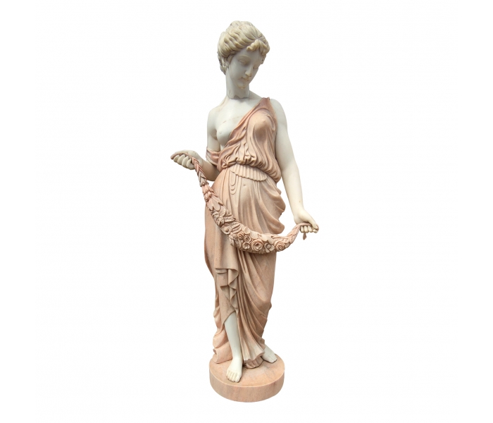 Escultura de mujer de mármol en dos...