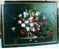 Large flowers still-life oil on canvas painting
